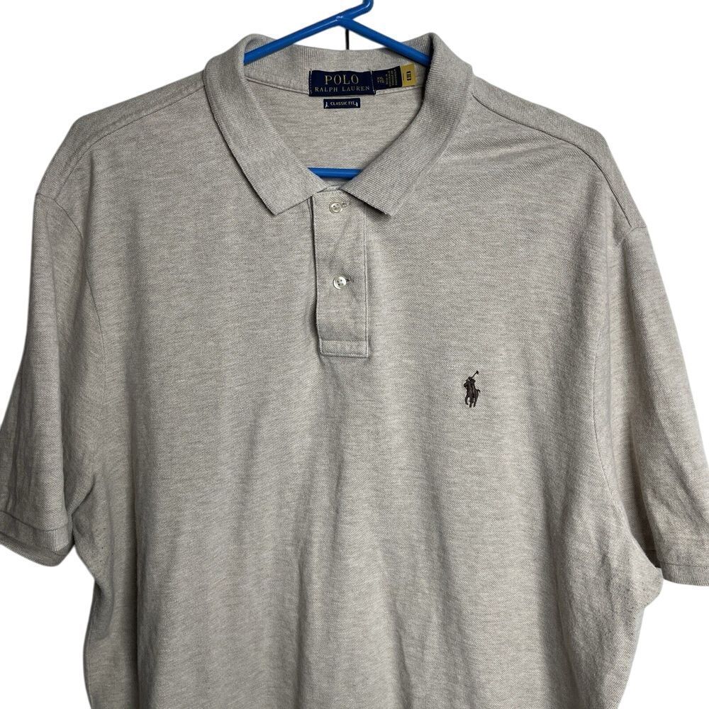 Ralph Lauren Polo Shirt Men 2XL XXL White Black Pony Classic Fit Flesh Pony Golf